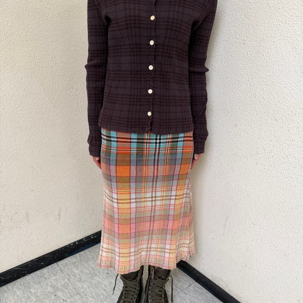 Tsumori Chisato Crinkle Check Skirt