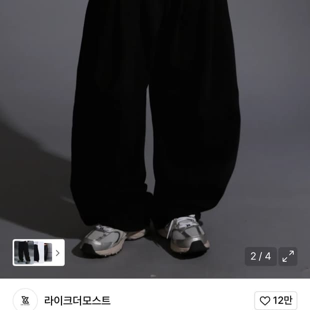 라이크더모스트 와이드 트레이닝팬츠 블랙L