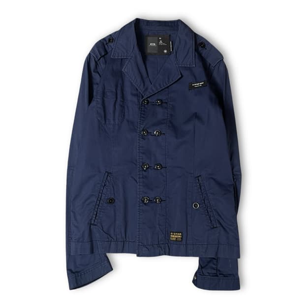 지스타로우 네이비 코튼 더블 자켓 M