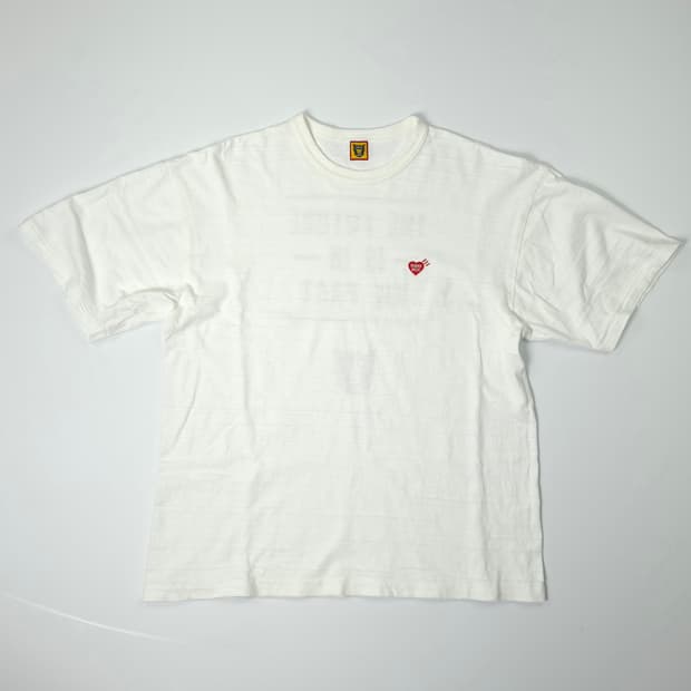 휴먼메이드 하트배지 코튼 티셔츠 화이트 (2XL)