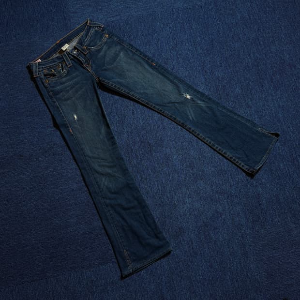 트루릴리젼 워싱 트임 포인트 데님팬츠