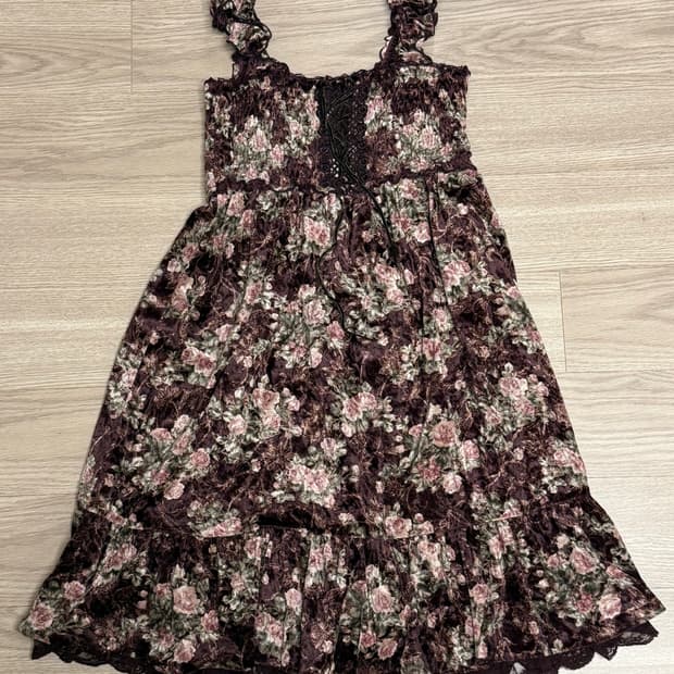 레스트로즈 플로럴 패턴 초코 원피스 라떼갸루 히메갸루 리즈리사