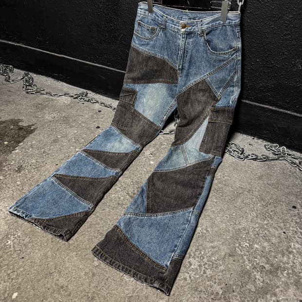 BERNINGS-SHO - Patchwork Contrast Denim 