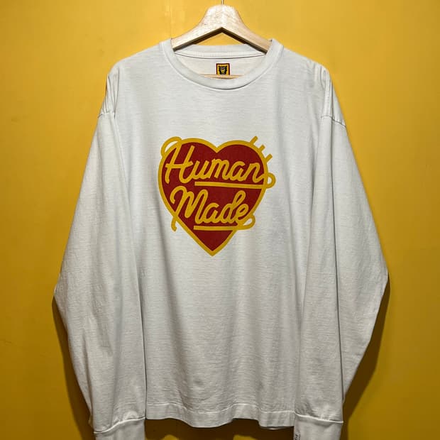 [XXL] 휴먼메이드 그래픽 롱슬리브 티셔츠 #4 화이트