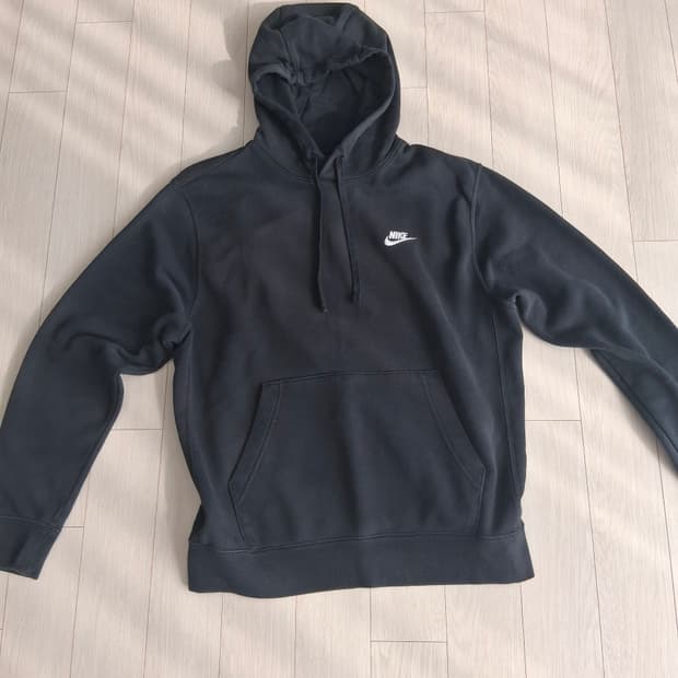 나이키 검정 후드티 L