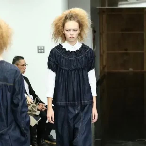 꼼데가르송 데님 프릴 탑