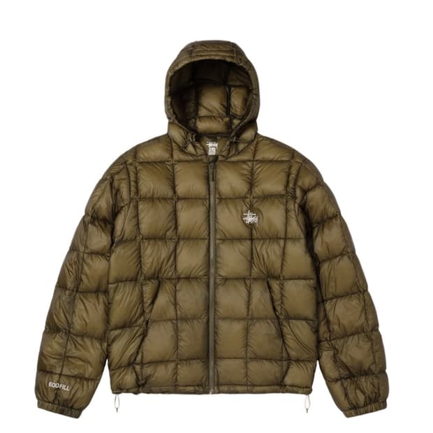 S 스투시 미드웨이트 후드 푸퍼 경량패딩 올리브 미개봉 새제품 판매