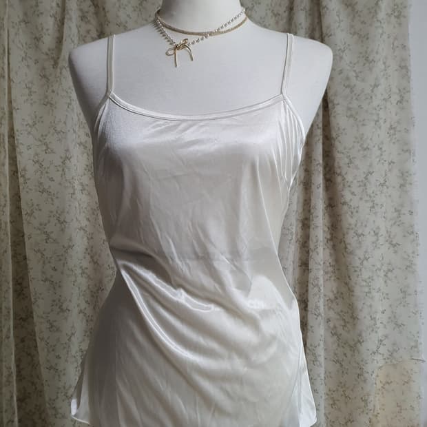 [빈티지] 아이보리 새틴 실크 슬립 4천원