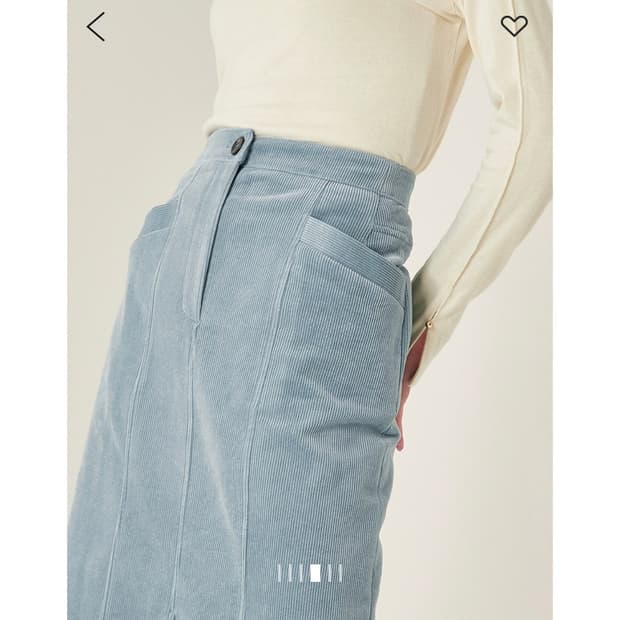 SJSJ 백밴딩 코듀로이 슬릿 스커트