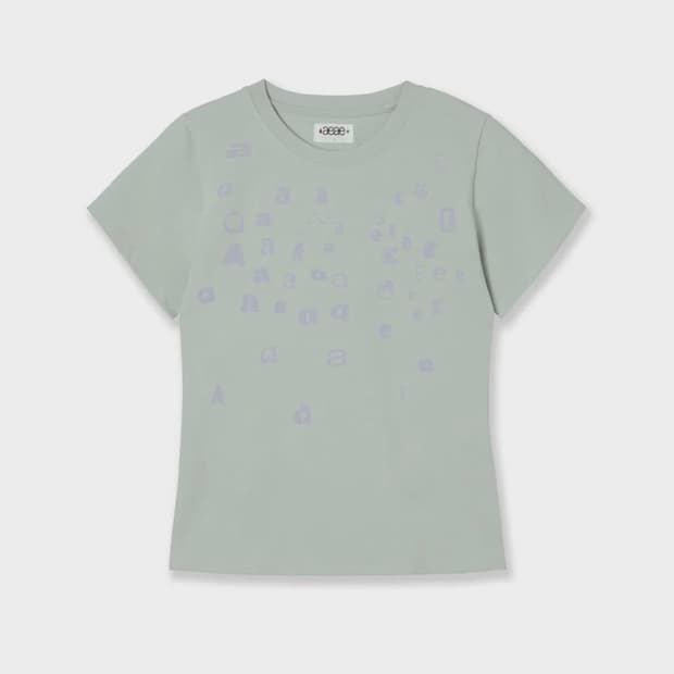 aeae SCATTERED LETTER TEE [MINT]