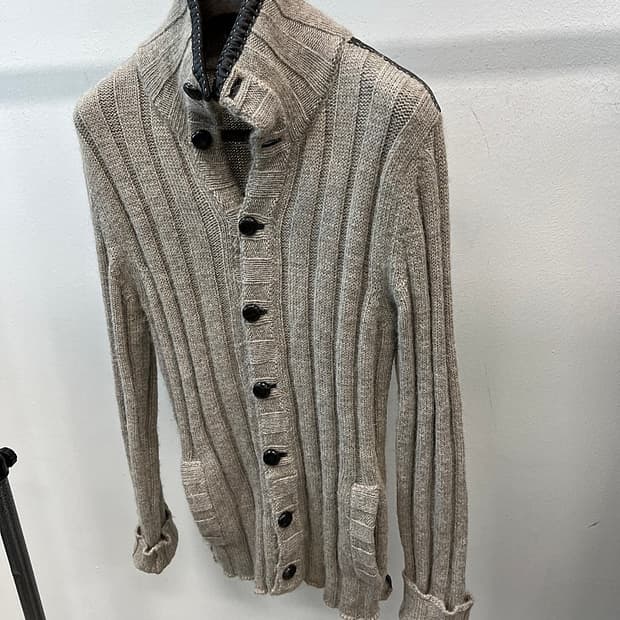 105) 돌체앤가바나 가죽믹스 니트가디건 