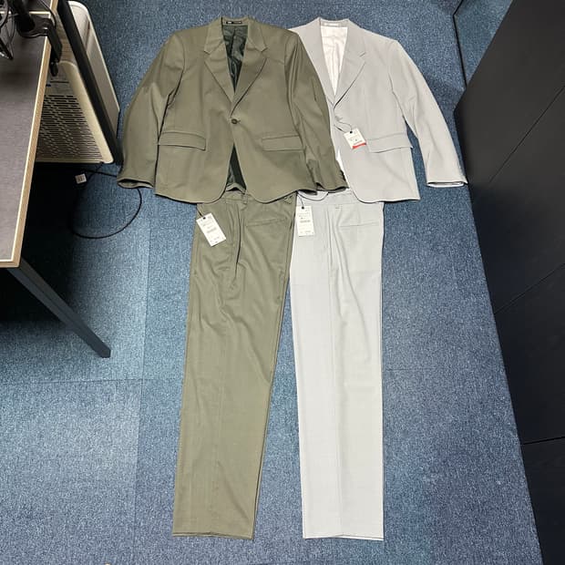 ZARA 자라 정장 세트 올리브, 스카이블루