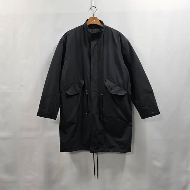 1676 8SECONDS 남성 95(M) 검정 롱 점퍼 안감 누빔 코