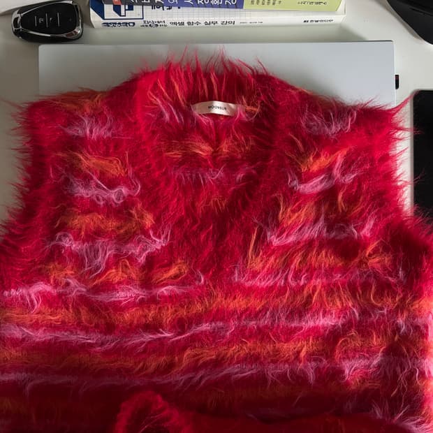 MOONSUN 문선 모헤어 니트 조끼 베스트