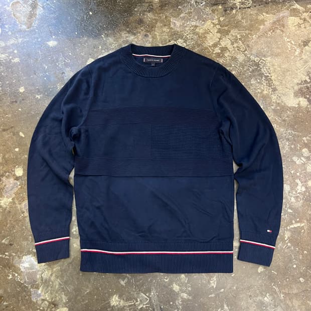 M) 타미힐피거 플래그 로고 니트 스웨터