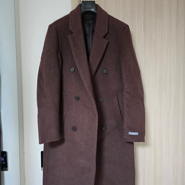 TNGT 캐시미어 혼방 남성 브라운 코트 95