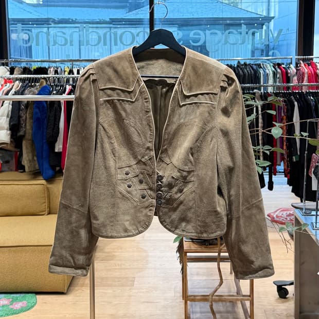 랜드하우스 브라운 스웨이드 자켓 