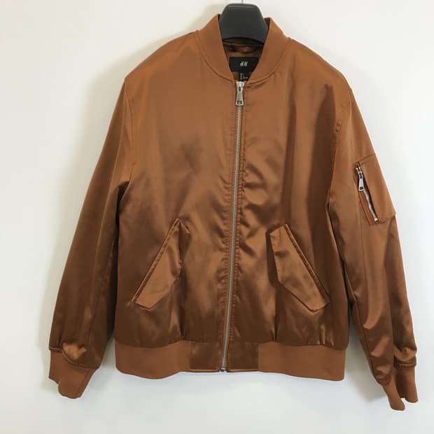 흐앤므 사틴 봄버 블루종자켓 [L]