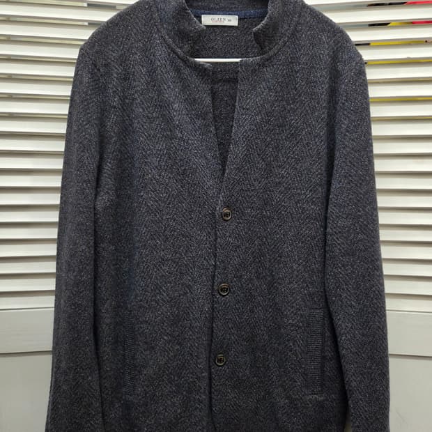 올젠 헤링본 울 니트 가디건