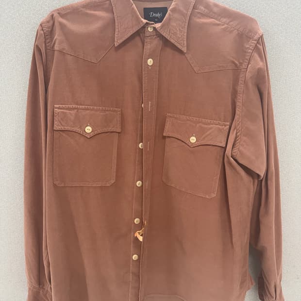 드레익스 워시드 레드 코듀로이 웨스턴 셔츠 XL 팝니다.