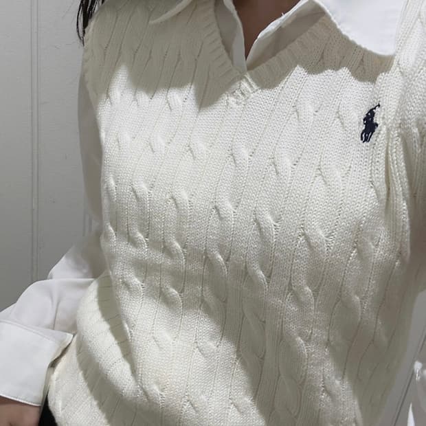 [미 시착 새 상품] 폴로 랄프로렌 브이넥 니트 베스트m