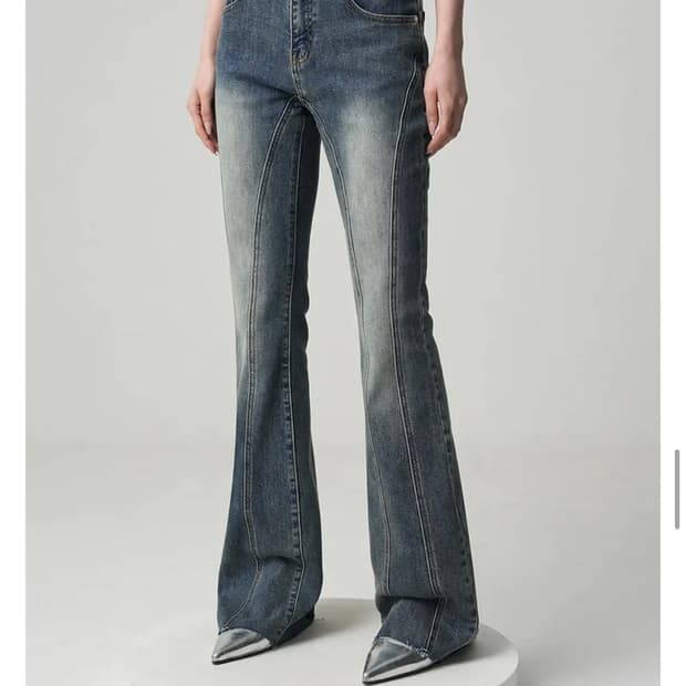 어반드레스 부츠컷 데님 워시드 블루