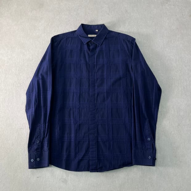 100 버버리 기마로고 체크 패턴 셔츠 