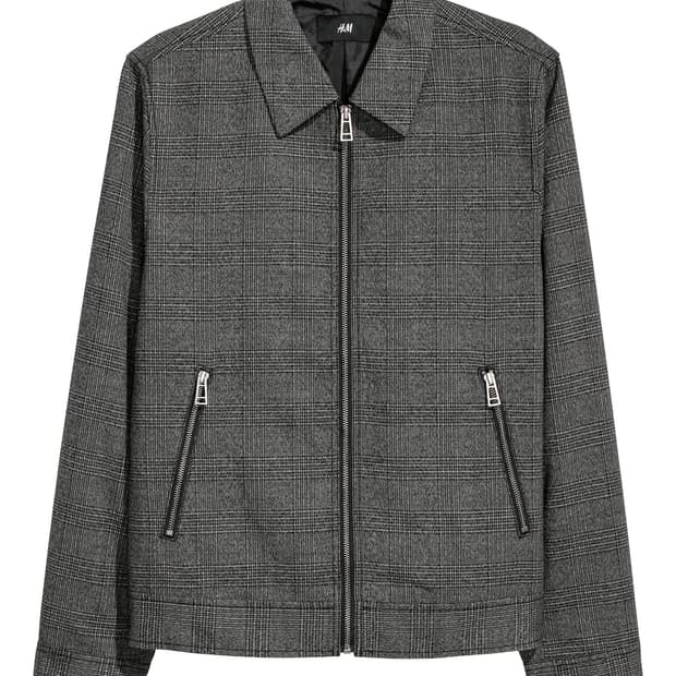 H&M 체크 패턴 코튼 자켓