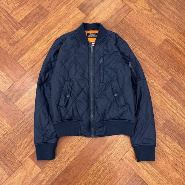 L SCHOTT 쇼트 퀼팅 MA-1 블루종 자켓 