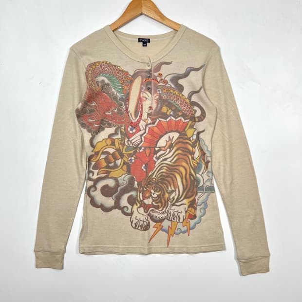 YUKOKO J.vtg 오리엔탈 헨리넥 슬리브