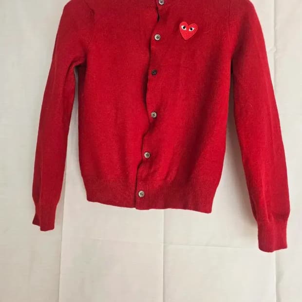 꼼데가르송 레드 여성용 가디건