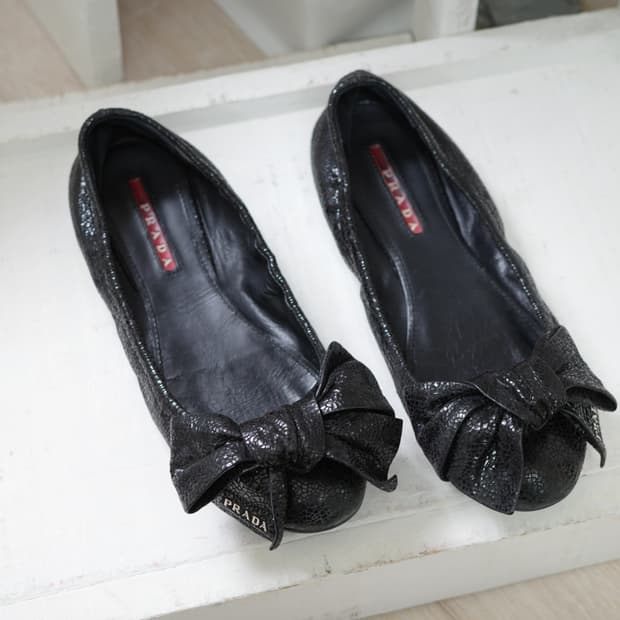 프라다 Prada ribborn plate shoes