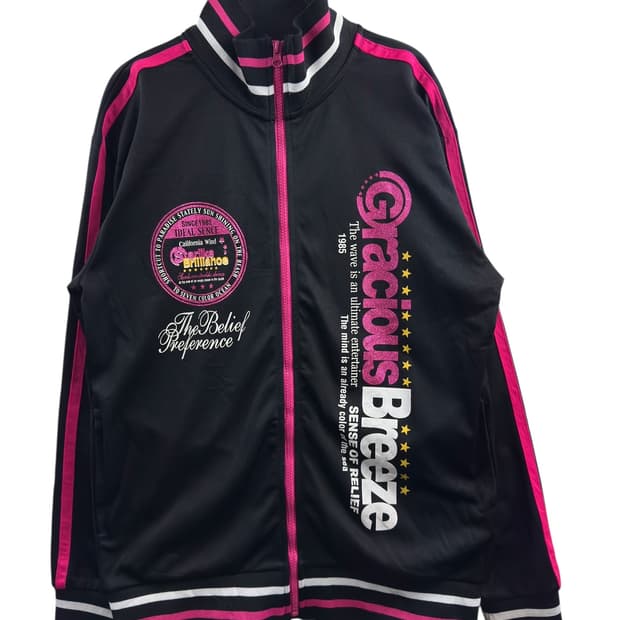 JPN Y2K 글리터 레터링 블랙핑크 져지1226