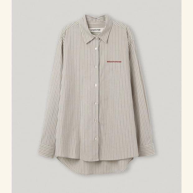 스무드무드 Aberdeen Logo Striped Shirts Beige