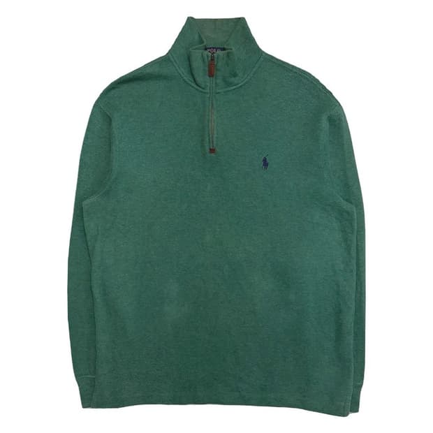 POLO RALPH LAUREN 하프집업 니트 그린 M