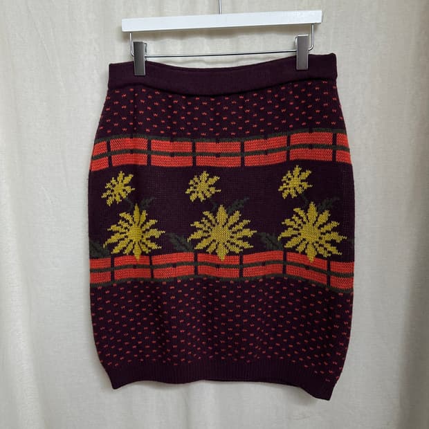 flower knit skirt