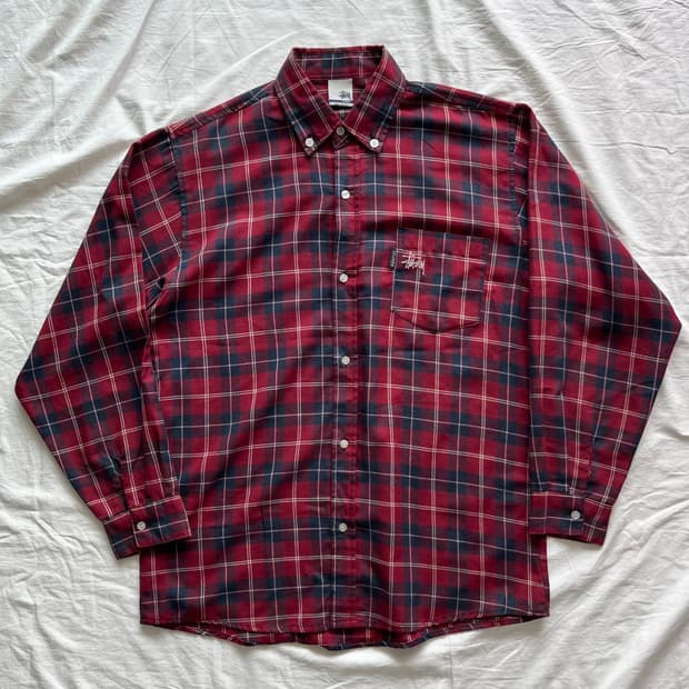 00s 올드 스투시 USA MADE 체크 셔츠