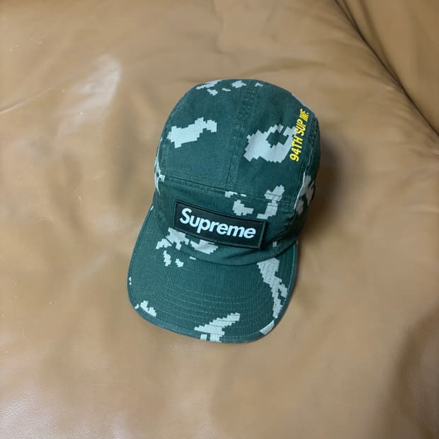 슈프림 캠프캡 모자 박스로고 21fw 밀리터리 카모 카키