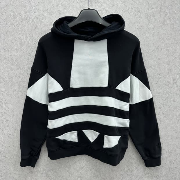 90 아디다스 빅로고 여자 오버핏 숏 후드티