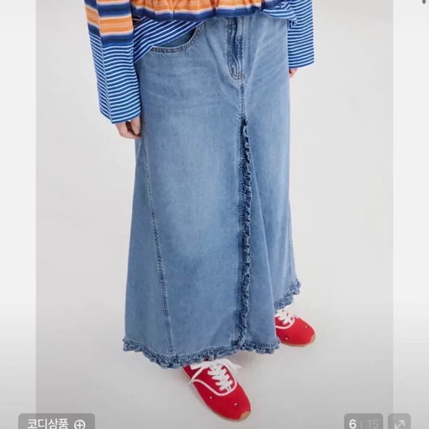 럭키슈에뜨 프릴포인트 데님스커트 36size