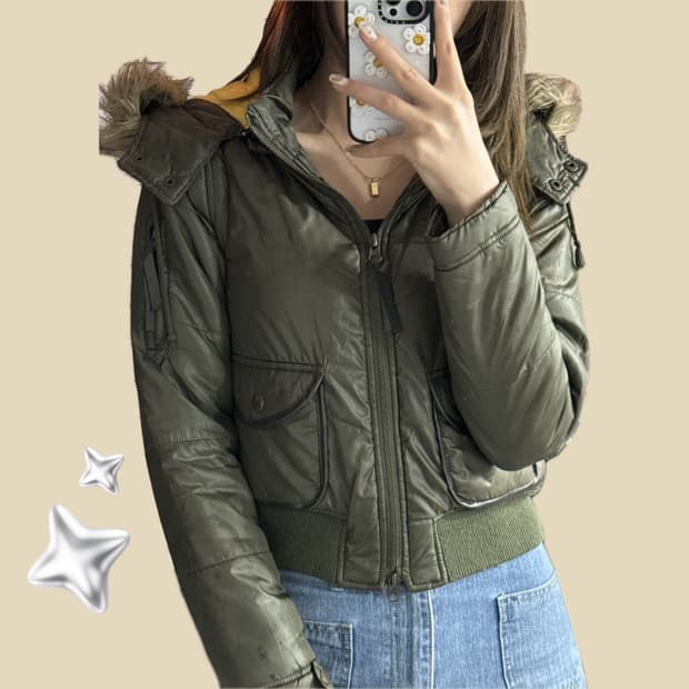 일본 빈티지 크롭 패딩