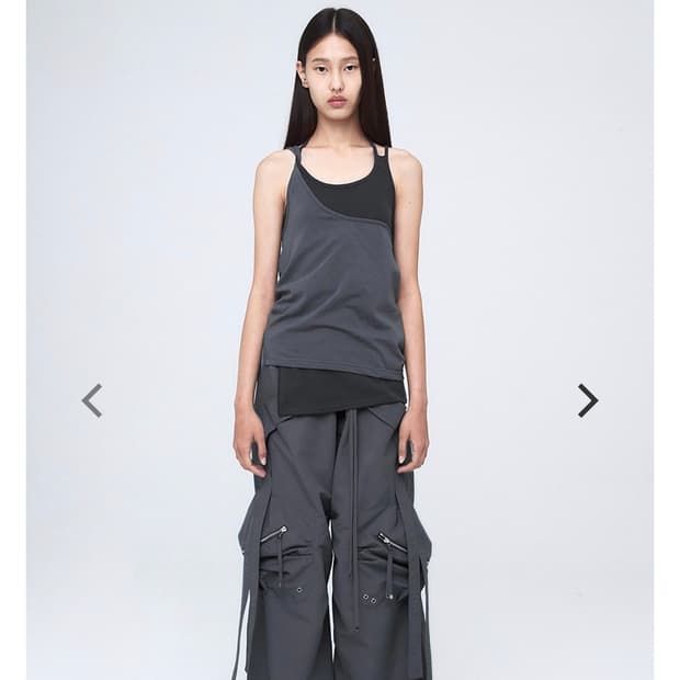 나체 CONVEX TIE CARGO PANTS CHARCOAL 카고