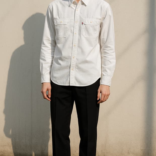 리바이스(Levi's) 화이트 솔리드 셔츠_M