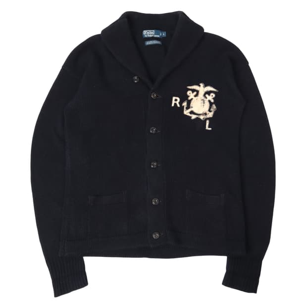 폴로 랄프로렌 RL 린넨 코튼 숄카라 니트 가디건