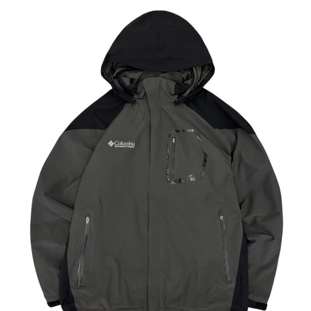 컬럼비아 콜롬비아 고어텍스 바람막이 블랙&카키그레이 (XL)