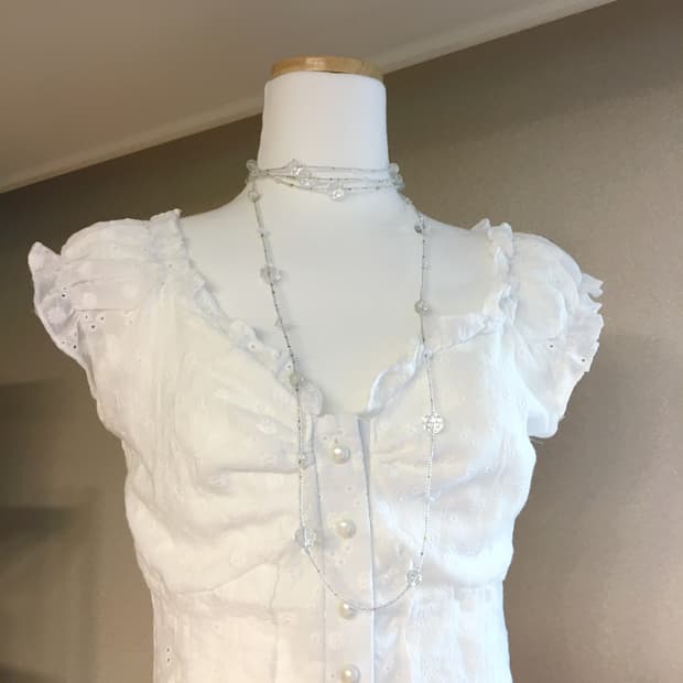 ♥구매자무나♥ 투명 볼 롱목걸이