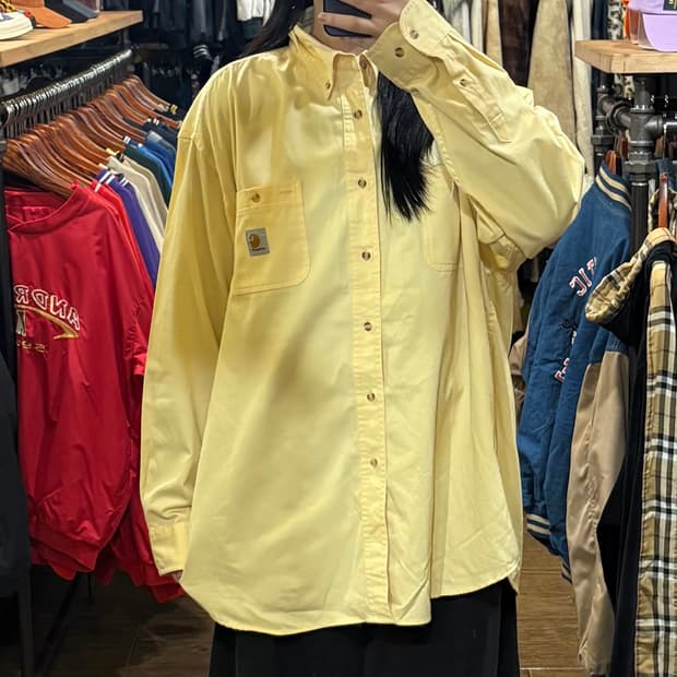 [HI] Carhartt 칼하트 투포켓 긴팔셔츠 라이트얠로우