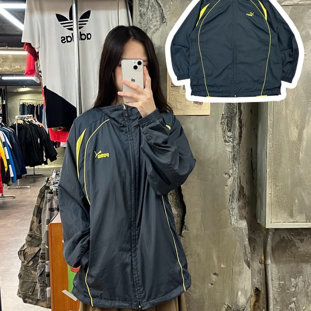 퓨마 바람막이 차콜 S #csz1086