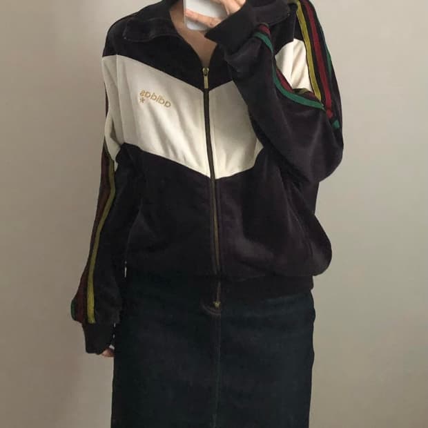 아디다스 벨루어 y2k 져지 집업