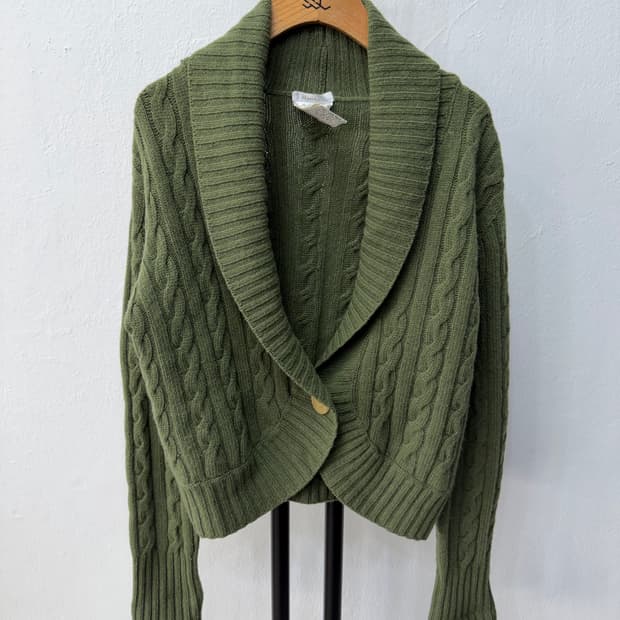 정품) 막스마라 캐시미어 꽈배기 니트 가디건 M